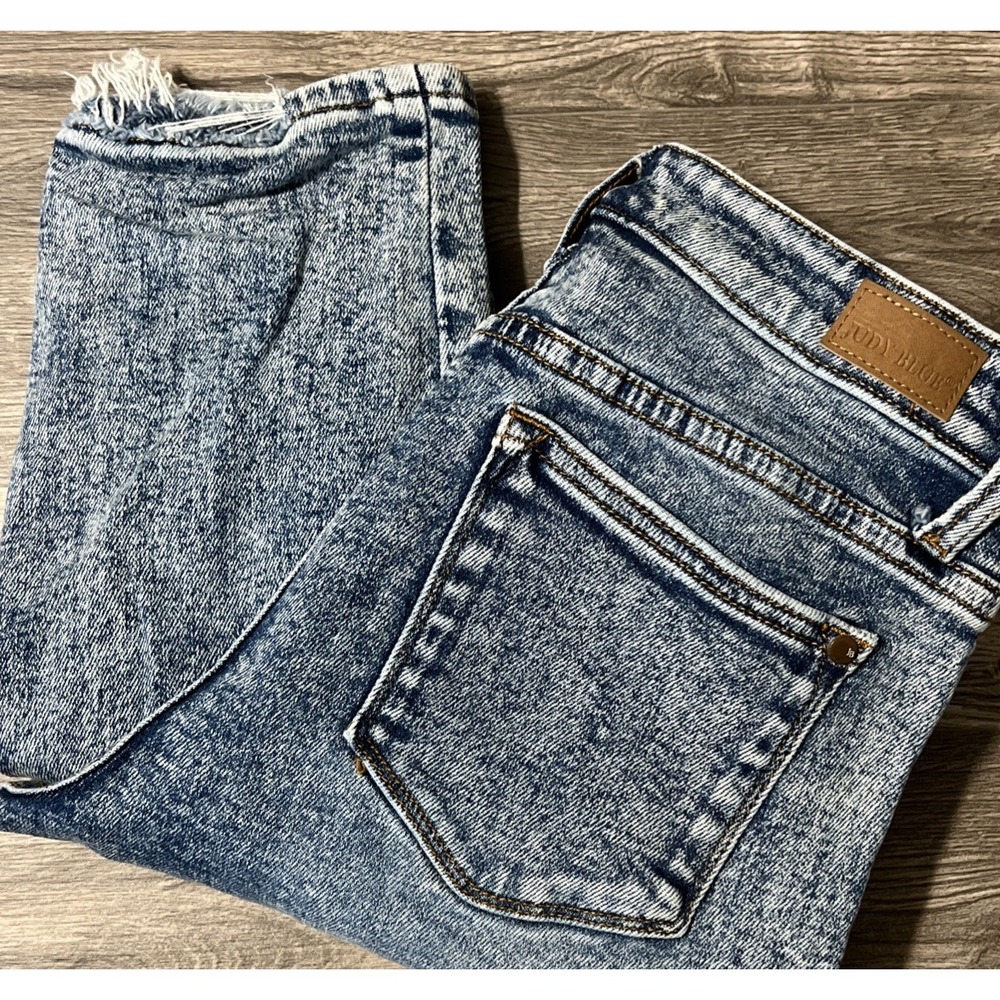 Judy Blue Acid Wash High Rise Distressed Skinny Leg Jeans SZ 5/27‎ (27x26)